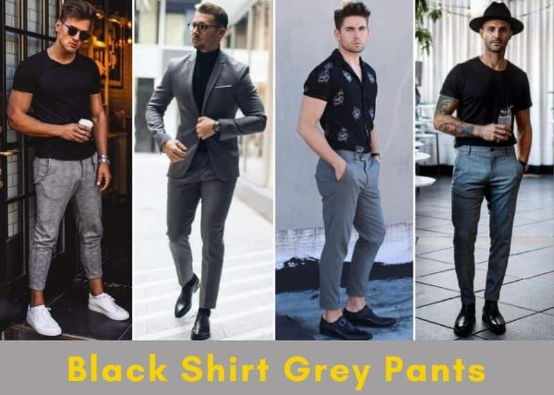 Black Shirt Grey Pants