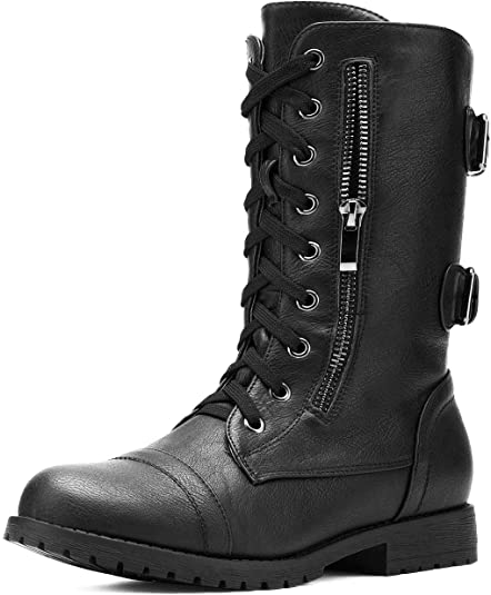 DREAM PAIRS Women's Ankle Bootie Winter Lace-up