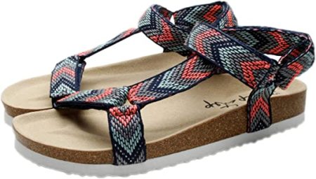 PepStep Flat T Strap Sandals for Women