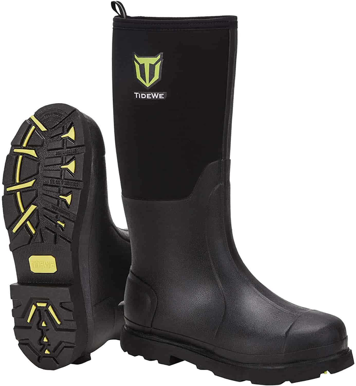 TIDEWE Rubber Work Boot for Men with Steel Shank