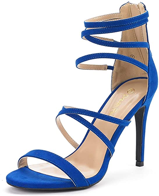 DREAM PAIRS Women's Blue High Heel Pump Sandals