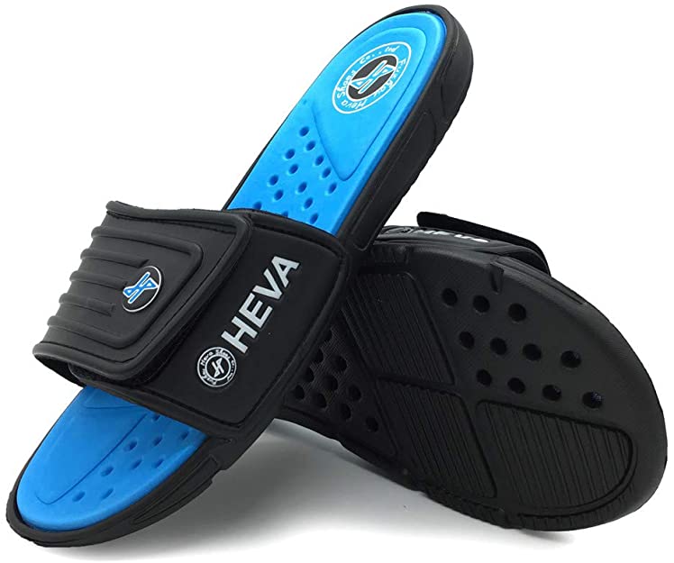FUNKYMONKEY Men's Adjustable Slip-On Slides Slippers