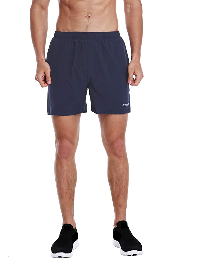 EZRUN Men's Running Workout Shorts With Liner Pocket