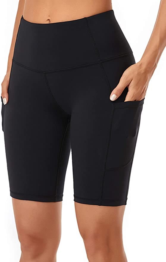 Oalka Women's Running And Workout Short With Side Pocket