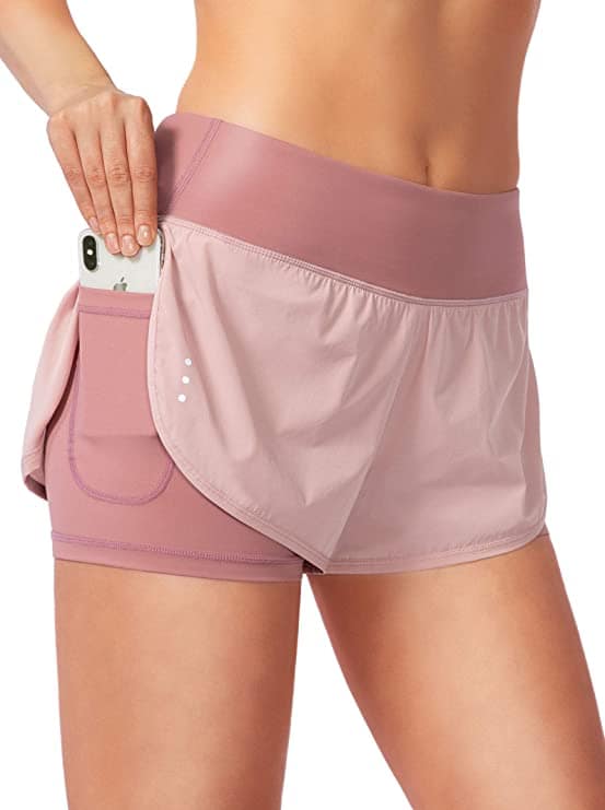 Women’s 2-In-1 Running Shorts Workout With Phone Pockets