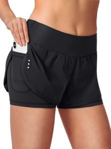 Women’s 2-In-1 Running And Athletic Gym Shorts With Pockets