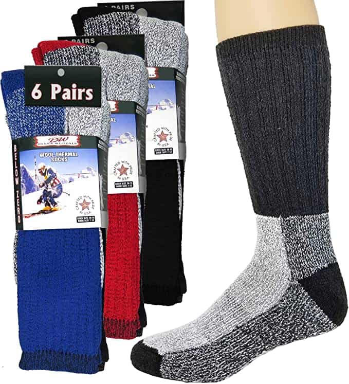 6 Pairs Merino Wool Hiking Socks For Men And Women