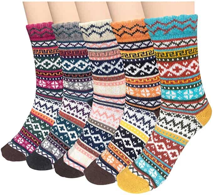 Loritta 5 Pairs Womens Wool Warm Socks