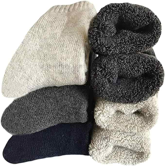 Mens Heavy Thick Comfort Winter Crew Wool Socks