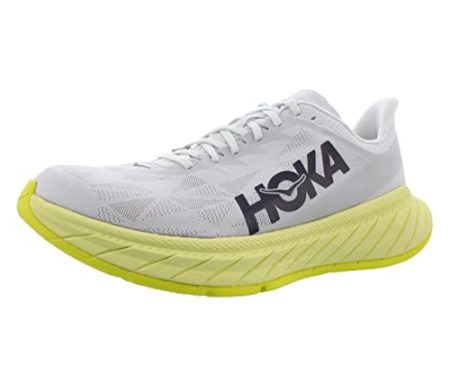HOKA ONE ONE Carbon X 2 Mens Shoes Size 9.5, Color: Blue Flower/Luminary Green