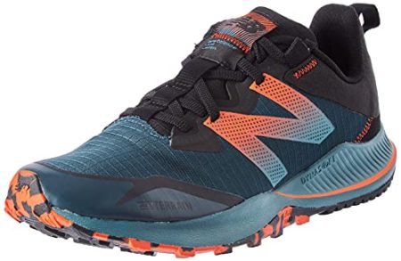 New Balance Men's Nitrel V4 Trail Running Shoe, Deep Blue/Orange, 12