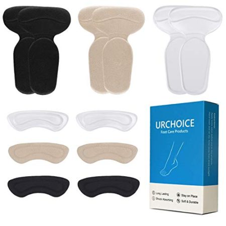 Heel Cushion Inserts, Reusable Soft Shoe Inserts Heel Cushion Pads Self-Adhesive Foot Care Protector Grips Liners Loose Shoes - Heel Pain Relief Bunion Callus Blisters- 6 Pairs