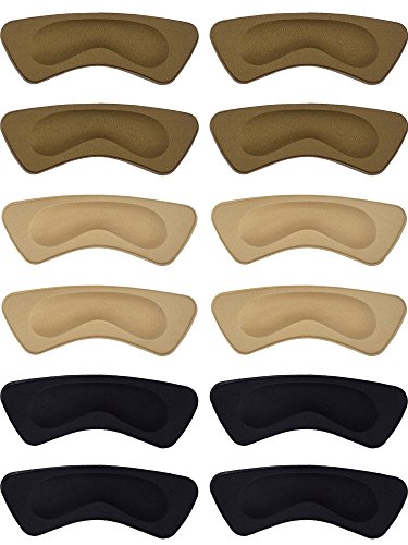 Hotop 6 Pairs Heel Stickers Heel Grips Liner Heel Cushion Pads Inserts for Loose Shoes Women