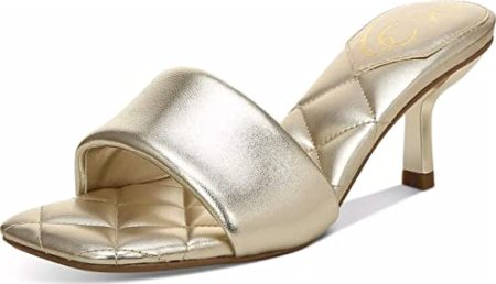 Sam Edelman Women's Starla Heeled Sandal, Molten Gold, 5.5