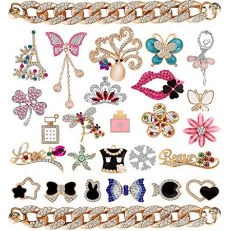 27 PCS Bling Bling Shoe Charms for Women Bling Chrams for Crocs for Adults- Clog Shoes Decorations for kids -Girls Shoe Decoration Charms for Adults - Bling Charms for Girls Birthday Gift