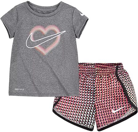 Nike Little Girls’ Dri-FIT Pixel T-Shirt And Shorts