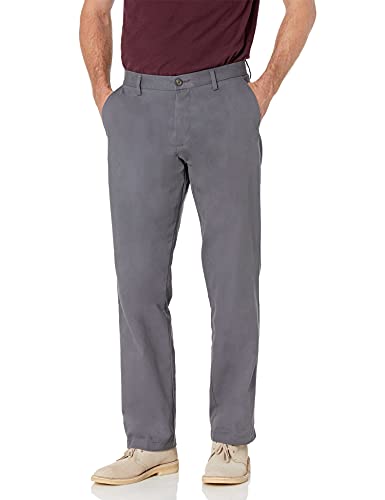 Amazon Essentials Men's Classic-Fit Wrinkle-Resistant Flat-Front Chino Pant, Grey, 28W x 28L