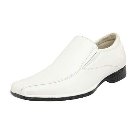Bruno Marc Men's Giorgio-1 White Leather Lined Dress Loafers Shoes - 12 M US