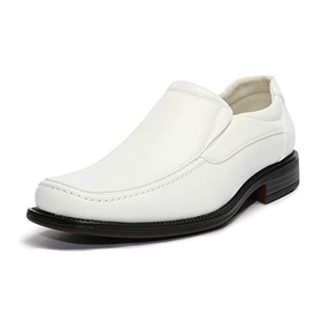 Bruno Marc Men's Goldman-02 White Slip on Leather Lined Square Toe Dress Loafers Shoes for Casual Weekend Formal Work - 12 M US