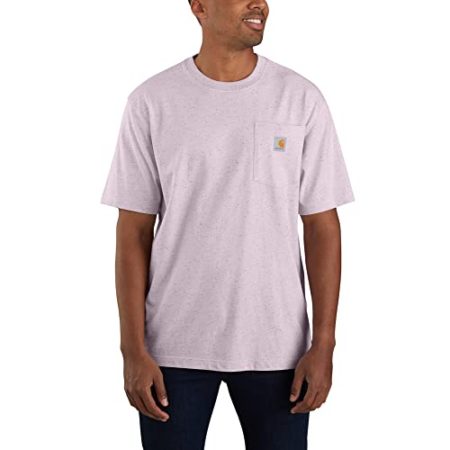 Carhartt Men's Loose Fit Heavyweight Short-Sleeve Pocket T-Shirt, Amethyst Fog NEP, Small