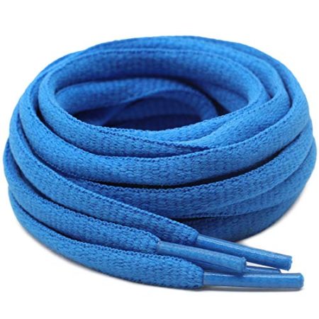DELELE 2 Pair Oval Shoes laces Half Round 1/4"Athletic Shoelaces Shoe Strings Baby Blue 24 Inches