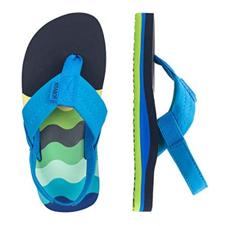 FITORY Kids Flip Flops Boys Sandals Slides with Back Strap for Beach Blue Size 13-1