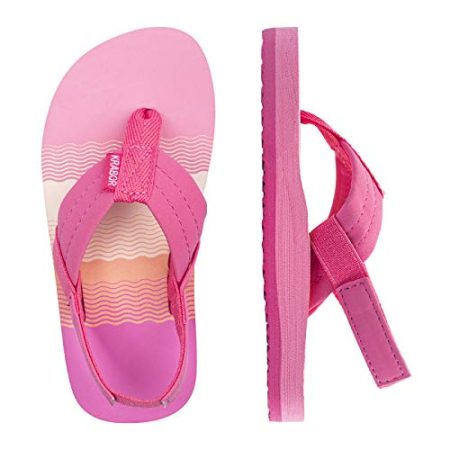FITORY Kids Flip Flops Girls Sandals Slides with Back Strap for Beach Pink Size 13-1