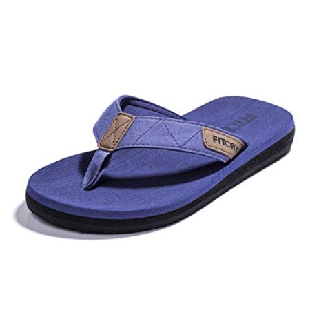 FITORY Men's Flip-Flops, Thongs Sandals Comfort Slippers for Beach Blue Size 11