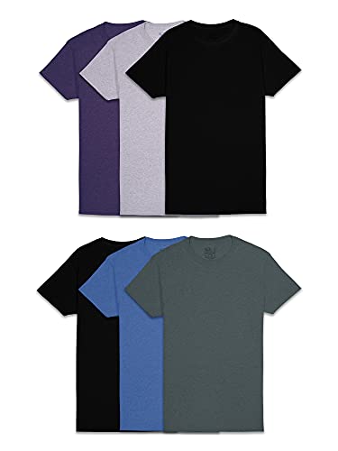 Fruit of the Loom mens Stay Tucked Crew T-shirt Underwear, Classic Fit - Assorted Colors 6 Pack, Small US