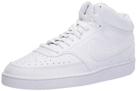 Nike Men's Court Vision Mid Sneaker, White/White-White, 11 Regular US