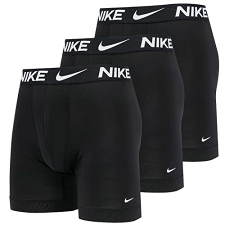 Nike Men`s Essential Micro Long Leg Boxer Briefs 3 Pack (Small, Black(KE1026-001)/W)