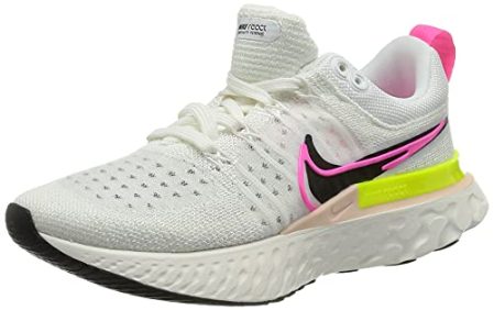 Nike React Infinity Run Flyknit 2 Womens Casual Running Shoe Ct2423-600 (8, White/Black/Sail/Pink Blast, Numeric_8)