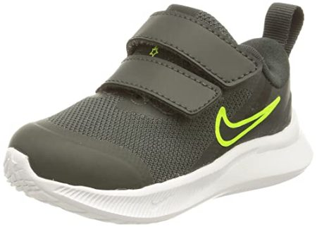Nike Unisex-Child Star Runner 3 (TDV) Sneaker (Black/Green, Numeric_8)