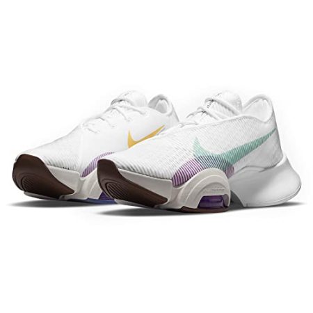 Nike Womens Air Zoom Superrep HIIT Class Shoe (7.5, White/Bronze Eclipse/Violet Shock/Green Glow, Numeric_7_Point_5)