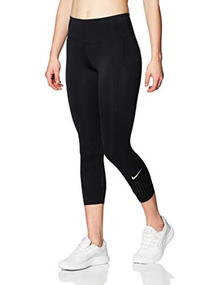 Nike Womens Epic Lux Running Crop Tights Black/Reflective SILV XS
