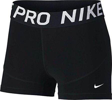 Nike Women's Pro 3" Training Shorts (Black White, Small)