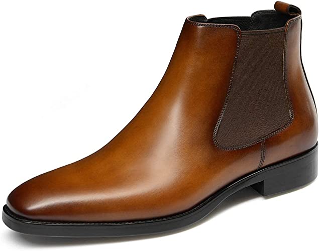 GIFENNSE Mens Chelsea Leather Dress Boots